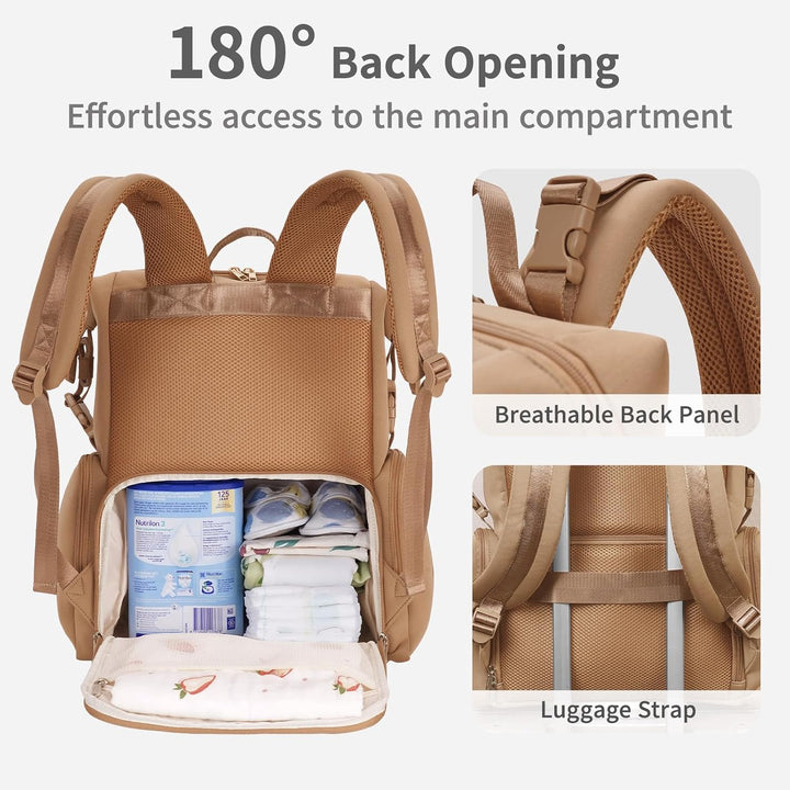 CEI-CEI Neopren Wickelrucksack Grosse Wickeltasche für Neugeborene, wasserdichter Reise-Rucksack für