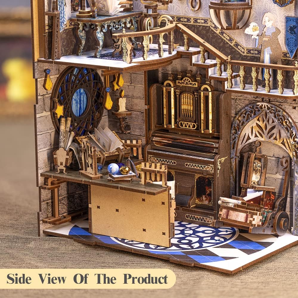 CUTEBEE DIY Book Nook Puppenhaus Kit mit Staubschutz und LED-Licht - Miniatur Haus ,Holzkunst Buchst