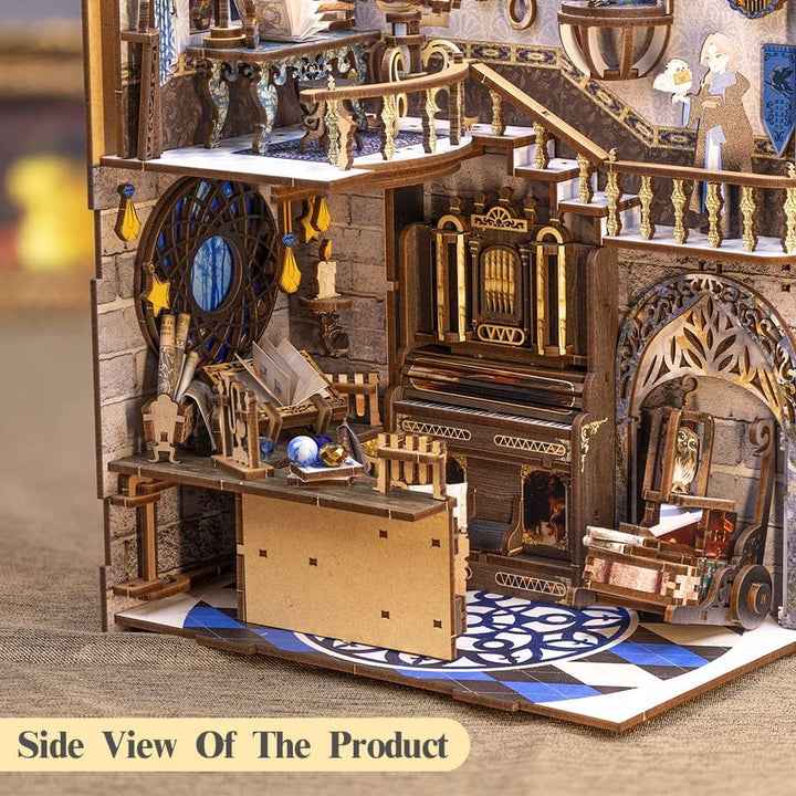 CUTEBEE DIY Book Nook Puppenhaus Kit mit Staubschutz und LED-Licht - Miniatur Haus ,Holzkunst Buchst