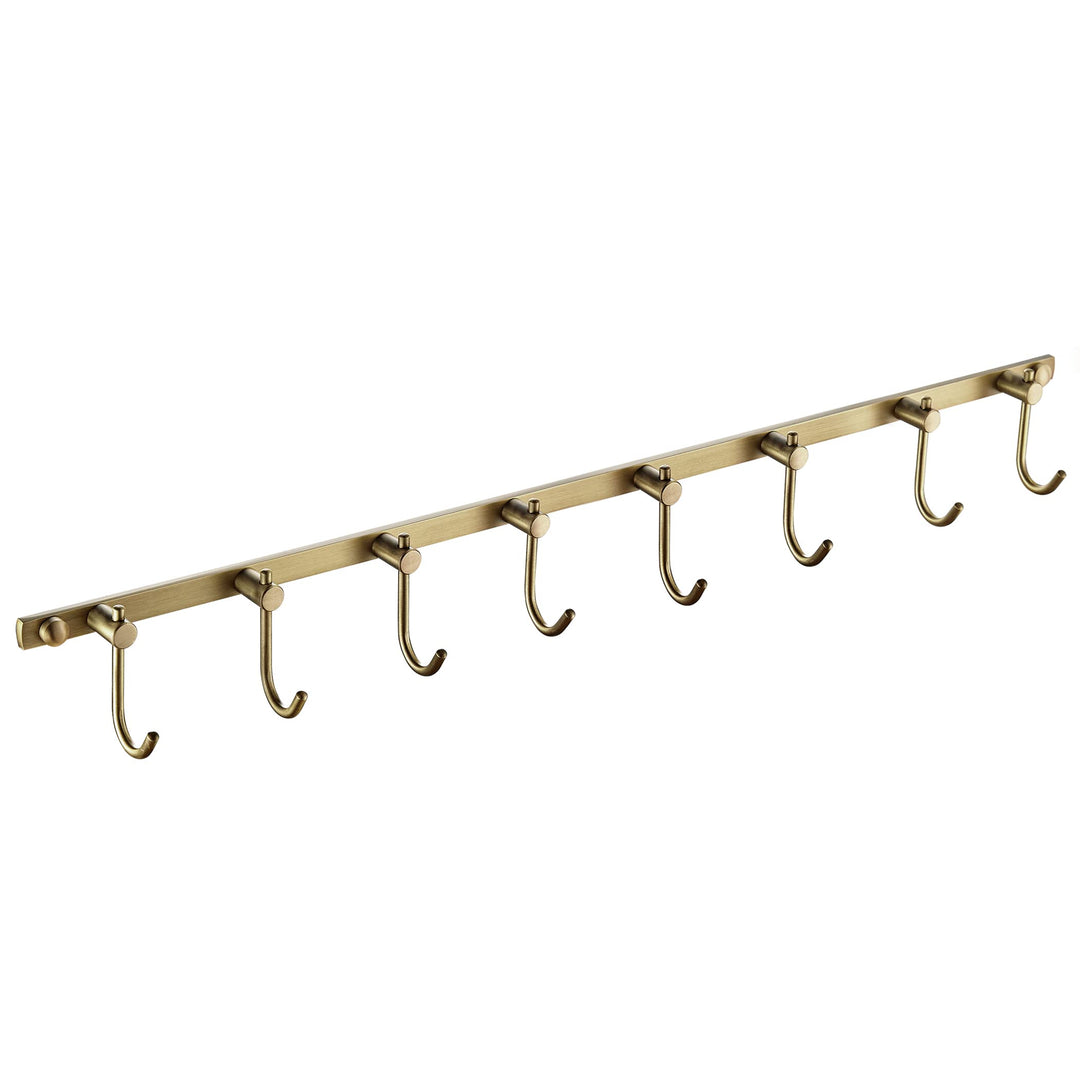 WINCASE Antike Messing Hakenleiste, 8 Haken Garderobenleiste, Bad Wand Haken Rack Vintage Montiert G