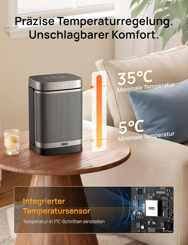 Dreo 1500W Smarte Raumheizungen für den Innenbereich tragbare Heizung, WiFi Alexa & Google Assistant