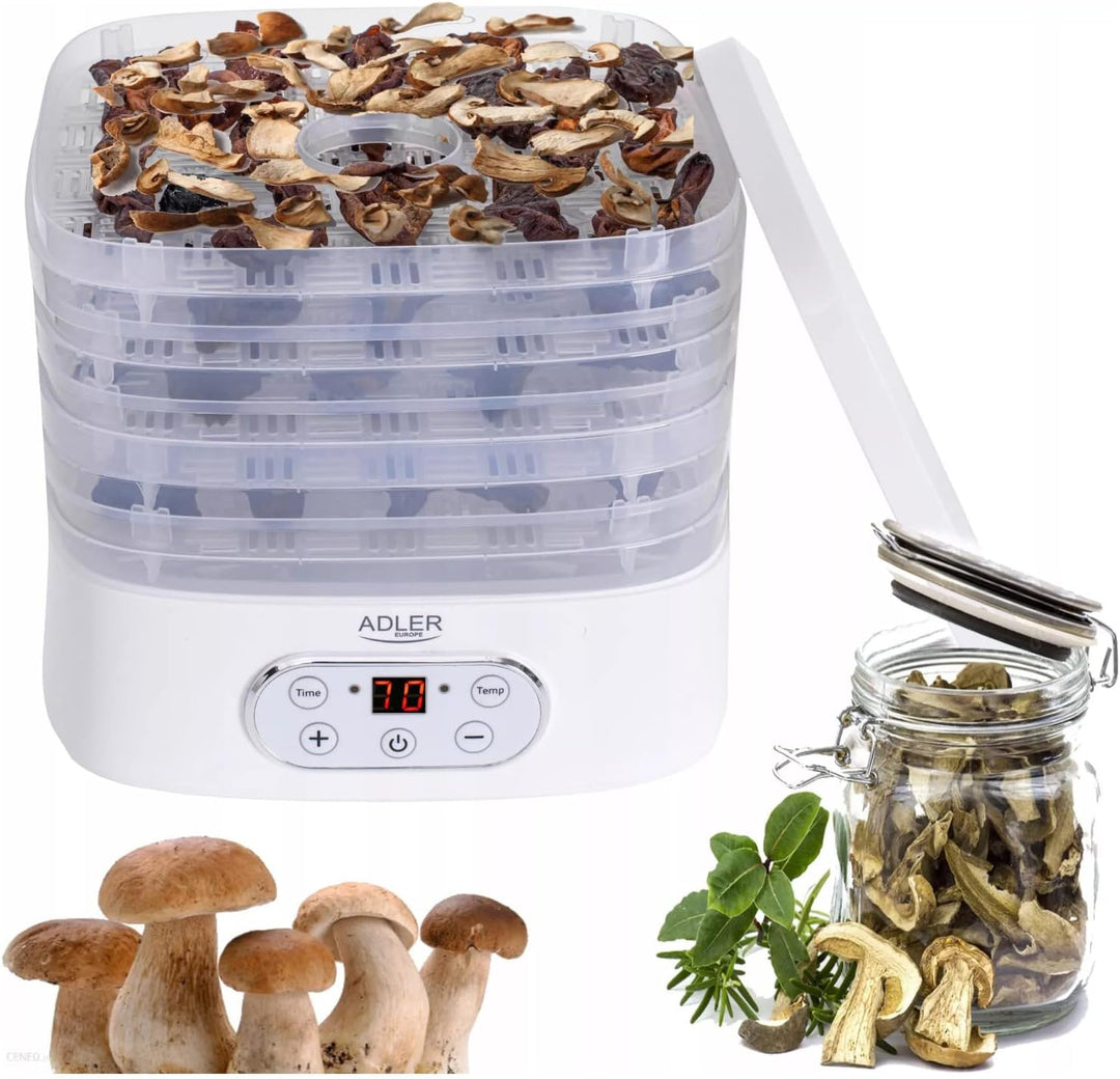 ADLER Küchenminis Dörrautomat, Dörrgerät für Obst, Pilze, Fleisch, Gemüse, Pflanzen, Kräuter & Gewür