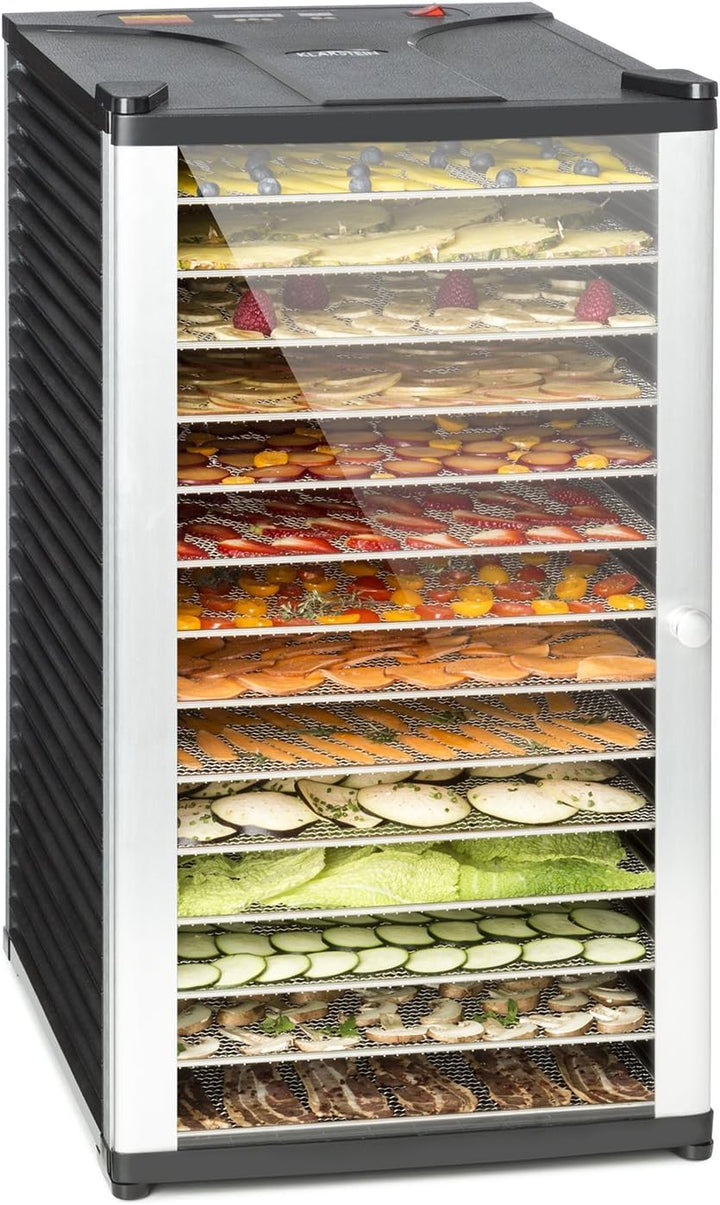Klarstein Fruit Jerky 14 - Dörrgerät, Obst-/Fleisch- und Früchte-Trockner mit 1,8 m² Trockenfläche u