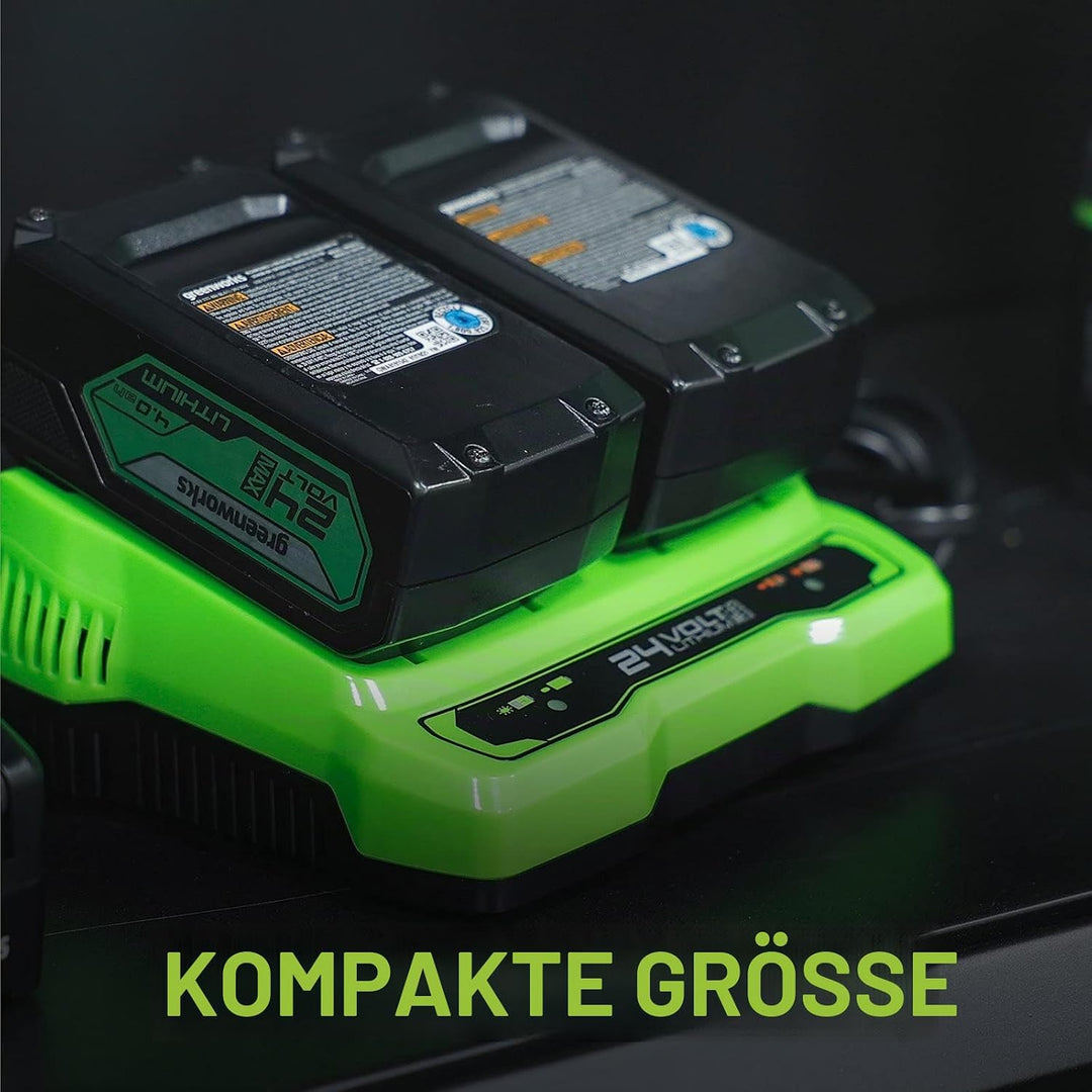 Greenworks Tools Doppelsteckplatz-Akku-Universalladegerät G24X2UC2 (Li-Ion 24 V 48W Output passend f