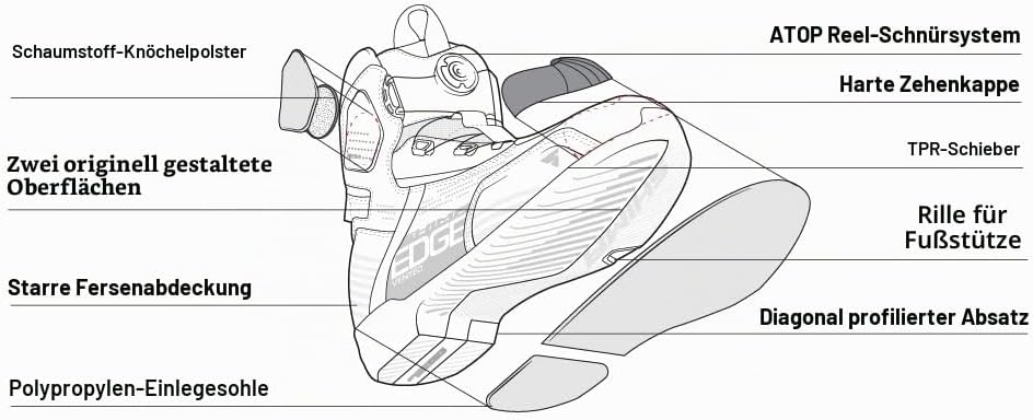 SHIMA EDGE, Motorradschuhe für Männer - Verstärkte Strassenreitschuhe mit ATOP-Verschlusssystem Vent