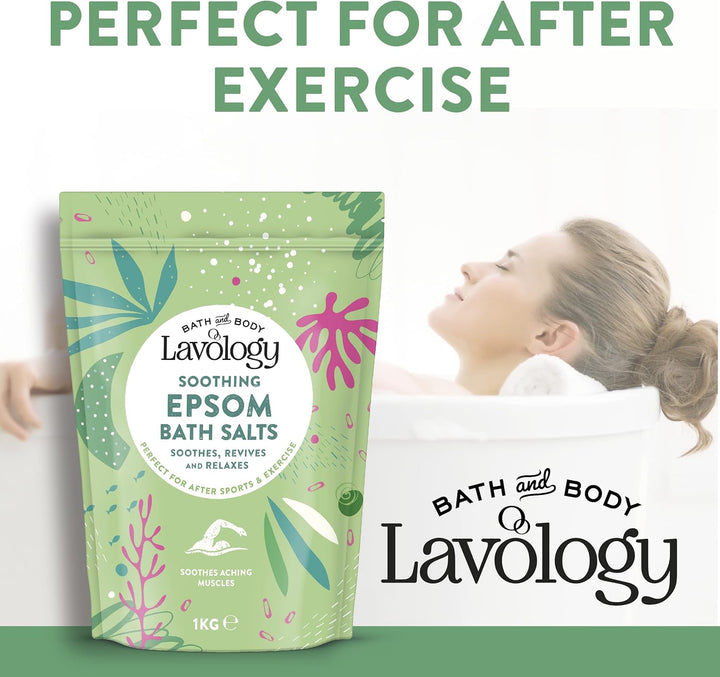 Lavology – Epsom Bade salz – Alle natürlichen Inhaltsstoffe – Beruhigend, entspannend, 5 kg