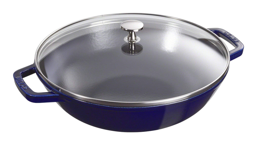 STAUB Wok 30 cm, Gusseisen, Induktionsgeeignet, dunkelblau, Dunkelblau
