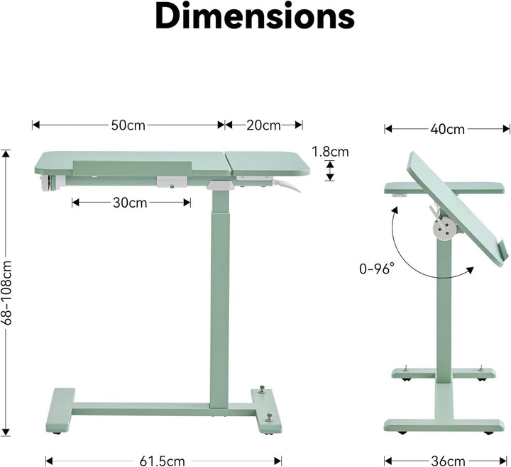 MUSSO AnyDesk-D5 Mobiler Steh-Sitz-Schreibtisch, höhenverstellbar 68-108cm, Laptoptisch mit Gasdruck