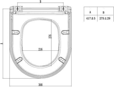 Grünblatt WC Sitz 515153 für Duravit Starck 3, Hochwertiges Material Duroplast, Metal Scharnieren mi