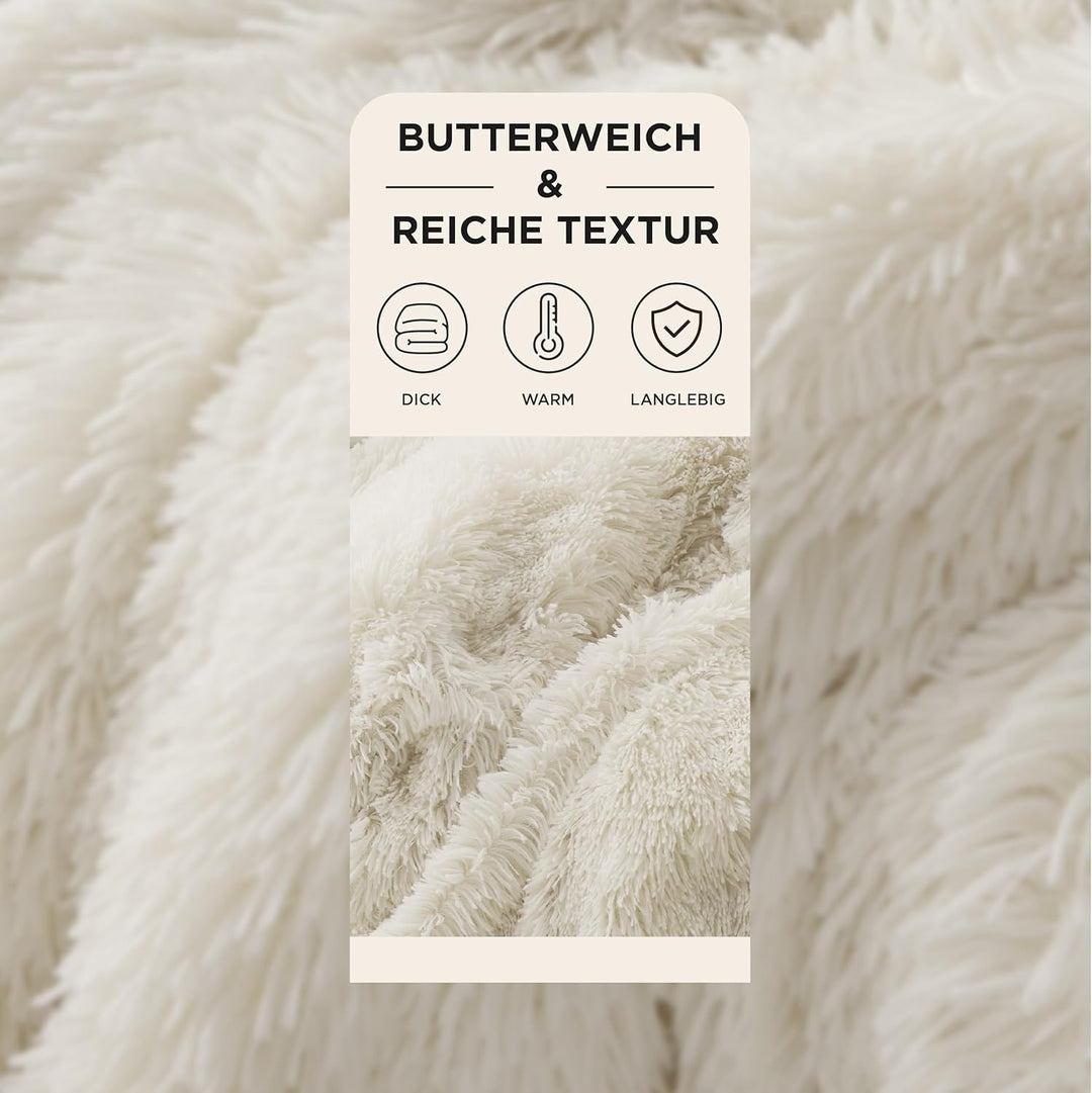 BEDSURE Kuscheldecke - Flauschig Decke, Warm Sherpa Sofadecke, Dicke Felldecke, Couchdecke, Flauschi