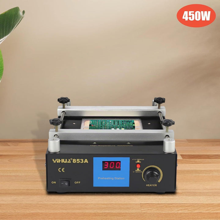 853A Aufwärmstation Heizplatte Vorheizen Antistatisch Rostfrei 450W 220V