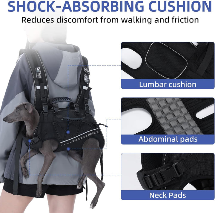 Wakytu Rucksack-Tragetasche und Hundefördergurt für kleine Hunde Verstellbare gepolsterte atmungsakt