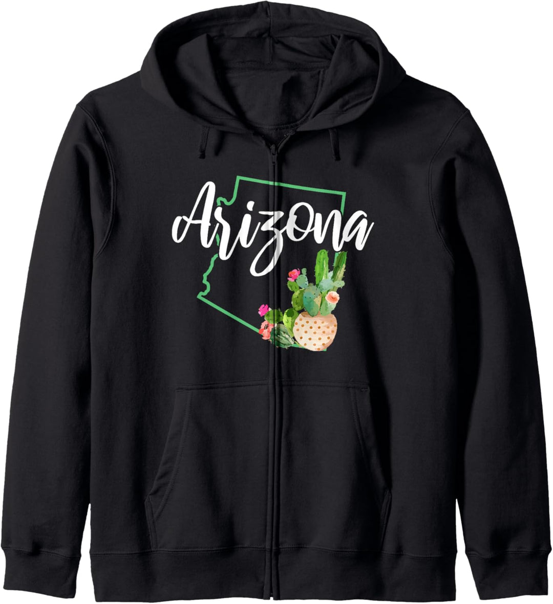 Arizona Pride State Map Kaktus Vintage Arizona Kapuzenjacke