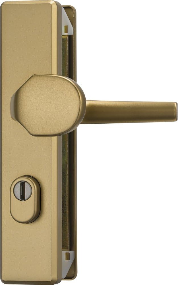 ABUS Tür-Schutzbeschlag KLZS714 F4 mit Zylinderschutz eckig, 08425 Wechselgarnitur F4 Bronze, Wechse