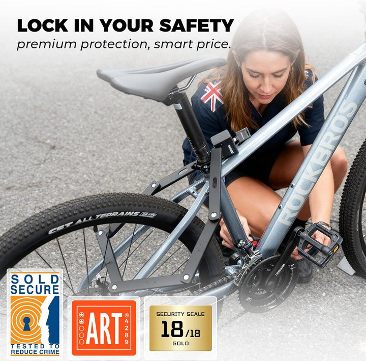 ROCKBROS Faltschloss Fahrradschloss, Hohe Sicherheit &amp; Diebstahlschutz, 104cm Faltbares Schloss aus
