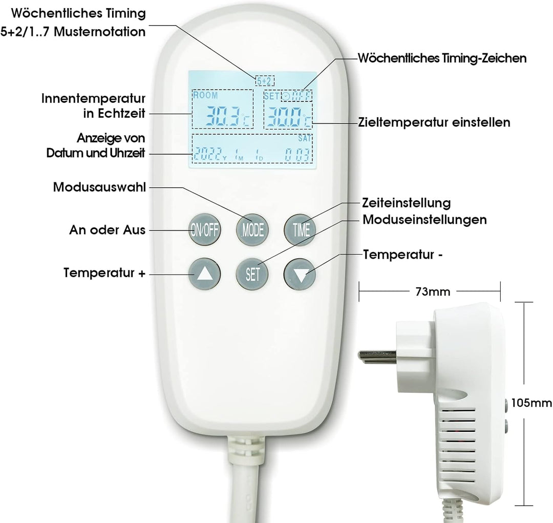 EVOKOR Infrarotheizung mit Thermostat 850W, Infrarot Heizung Wandmontage mit Überhitzungsschutz, Hei