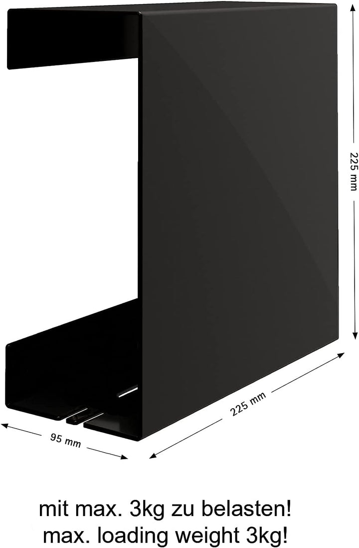 Schulte D1853 68 Duschablage zum Kleben, Mattschwarz, Aufbewahrung von Duschzeug, ohne bohren fürs B
