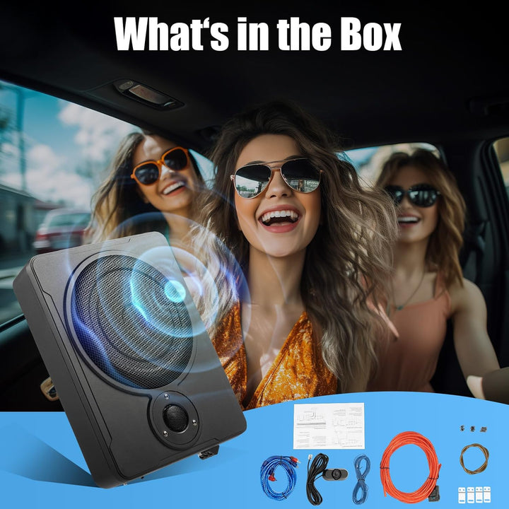 Auto Untersitz Subwoofer Kompakt Kfz Aktiv Bassbox Mit Kabel Set,mit Montagehalterungen,5 passende V