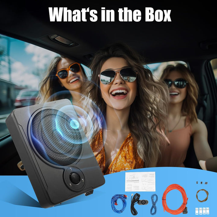 Subwoofer Auto mit Dualmodus, 31.5*24*7.5CM Auto Untersitz Subwoofer kompakte Auto-Lautsprecher Ultr
