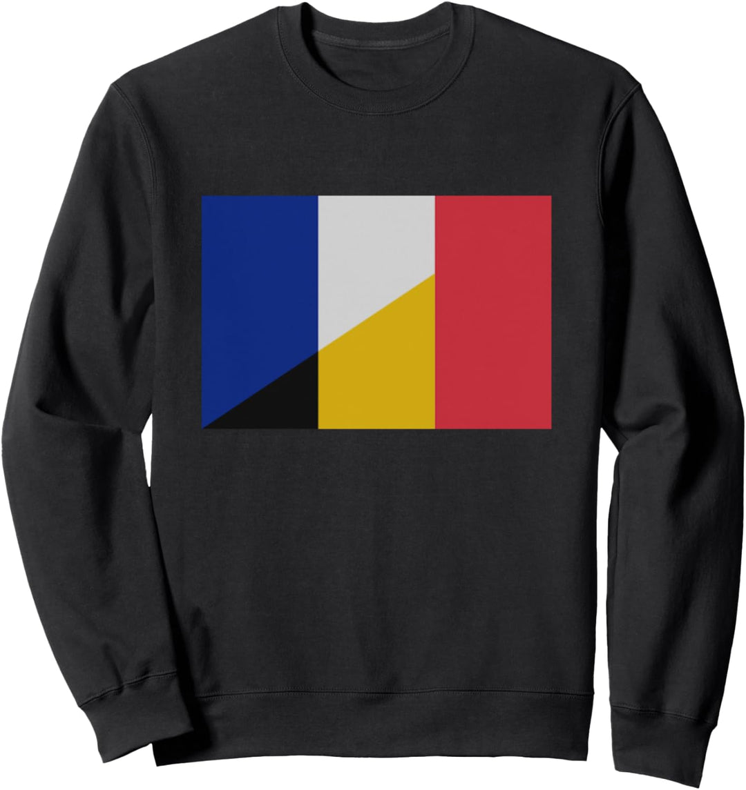 Die Flagge Frankreichs und Belgiens kombiniert Sweatshirt