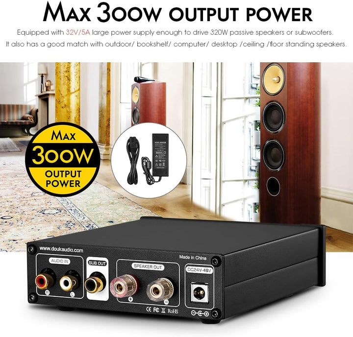 Nobsound G2 PRO 300W Mini HiFi Subwoofer/Vollfrequenz Mono Leistungsverstärker Audio Verstärker