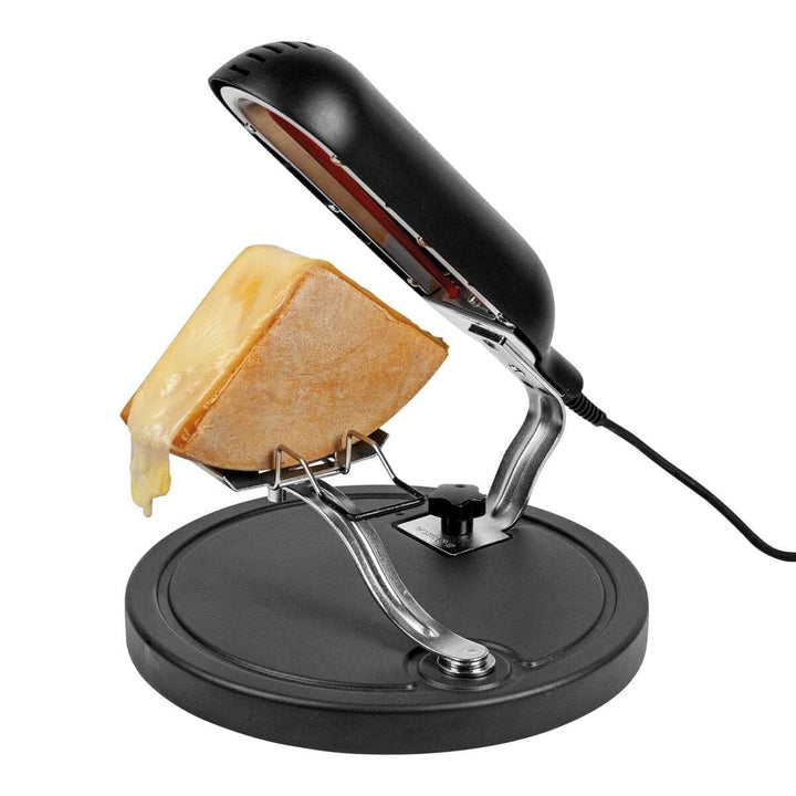 Boska Raclette Quattro Schwarz/Raclette Grill/Extra lange Schnur/Geschmolzener Raclette Käse/Schweiz