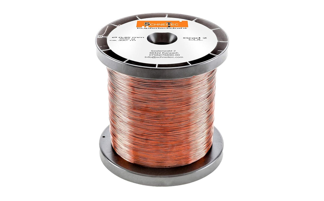 Kupferlackdraht W210 Ø 0,45 mm 500 g CU Lackdraht Grad 2 CUL Kupferdraht Gewicht 500 Gramm Durchmess