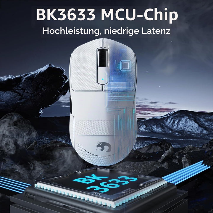MAMBASNAKE M3 39g SUPERLEICHTE Kabellose Gaming-Maus mit Spiralkabel, PixArt PAW3395PRO-Sensor, Bis