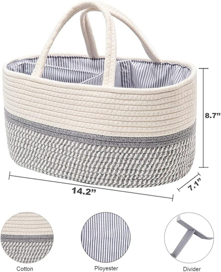 YeaYee Baby Windel Caddy Organizer，Multifunktionale Aufbewahrungsbox für Windeln， mit wechselbaren F