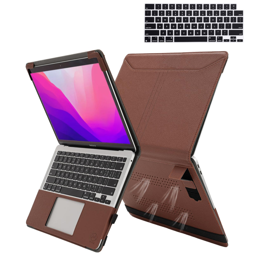 TYTX Kompatibel mit MacBook Pro 14 Hülle Zoll Leder Case 2021 A2442 M1 Pro/M1 Max, Laptop-Hülle mit