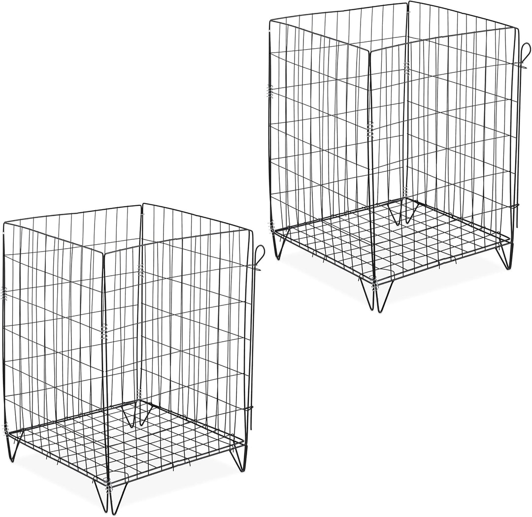 Relaxdays Komposter Metall, Bodengitter und Füsse, HBT: 68 x 46 x 46 cm, für Gartenabfall, Kompostgi