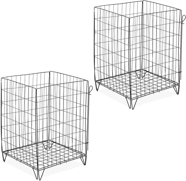 Relaxdays Komposter Metall, Bodengitter und Füsse, HBT: 68 x 46 x 46 cm, für Gartenabfall, Kompostgi