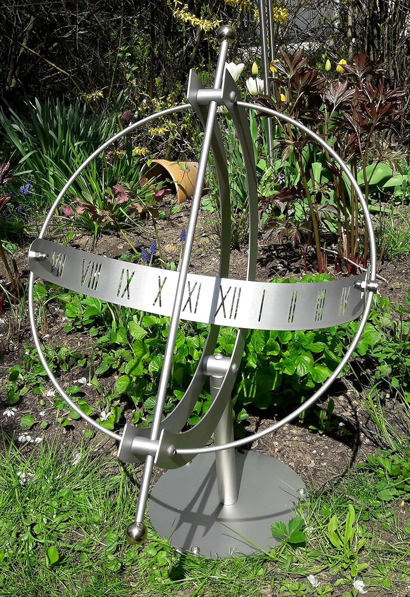 DanDiBo Sonnenuhr Edelstahl für den Garten 70 cm Rostfrei 96207 mit Säule Ausrichtbar Wetterfest Gar