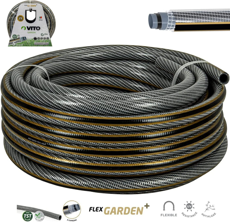 VITO Garden Gartenschlauch 19 mm (3/4 Zoll) 20 m (2,44€/m) | 5-lagig | 20 bar | FLEXGarden | kein ab