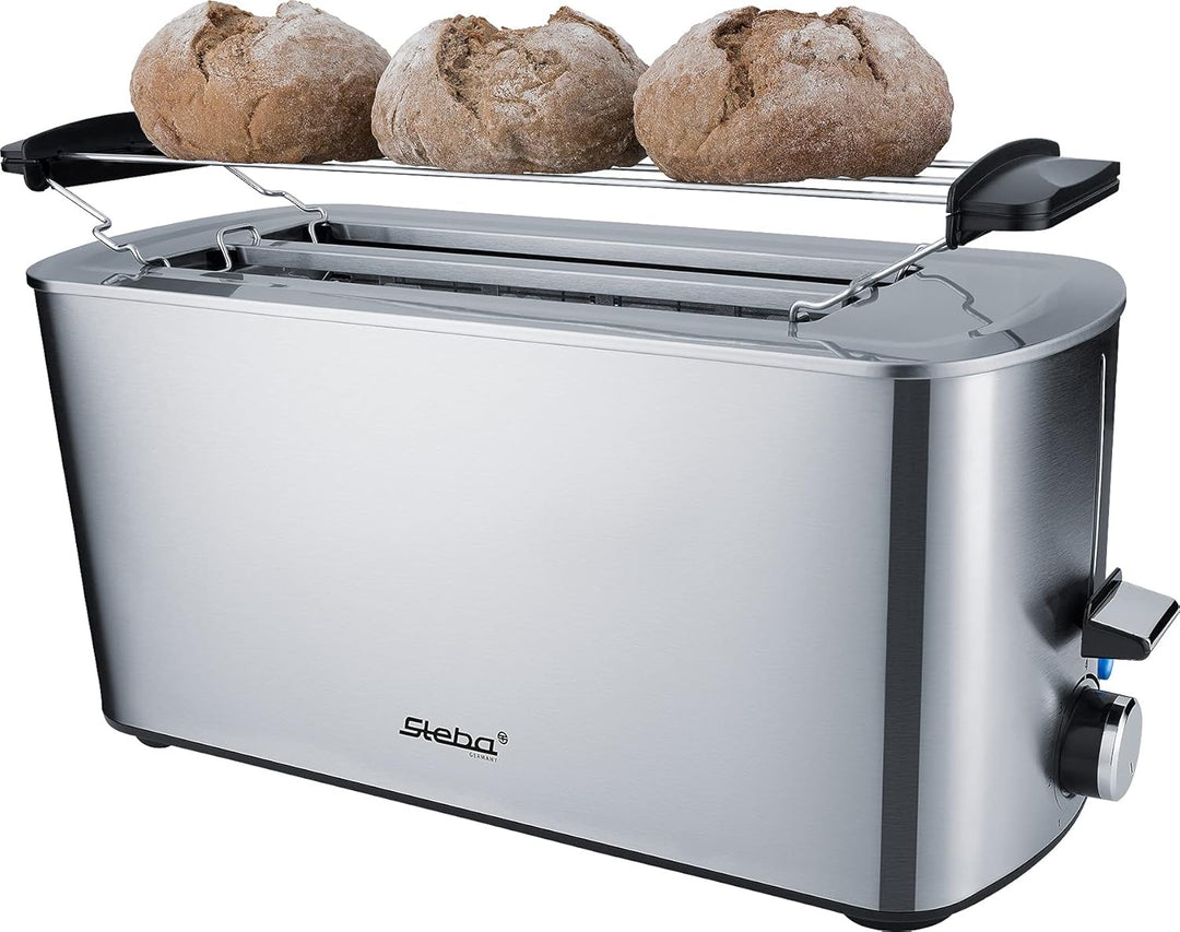 Steba Langschlitztoaster TO 21 Inox | Doppel-Langschlitztoaster | Anti-Fingerprint Edelstahlgeh?use