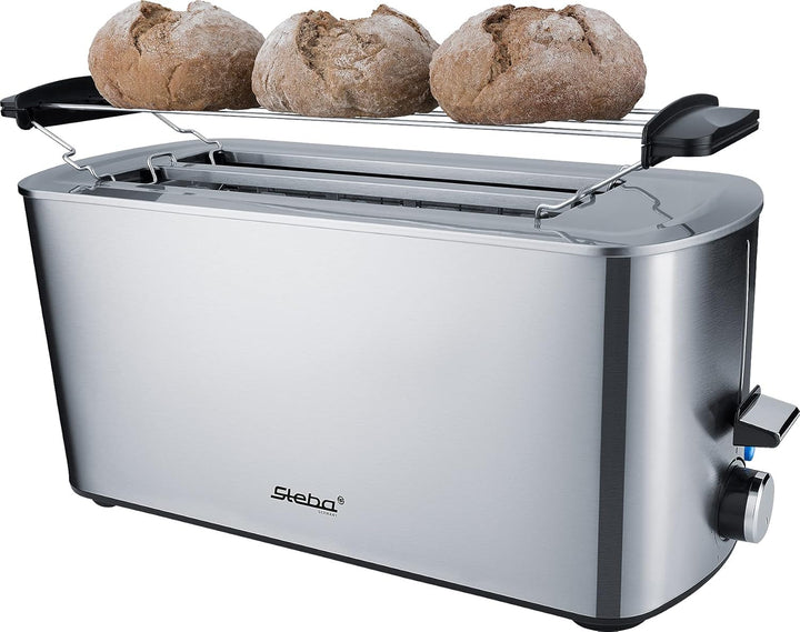 Steba Langschlitztoaster TO 21 Inox | Doppel-Langschlitztoaster | Anti-Fingerprint Edelstahlgeh?use