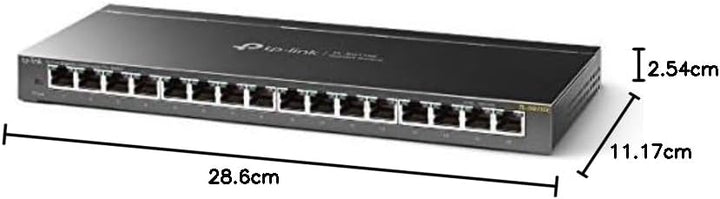 TP-Link TL-SG116E 16-Ports Gigabit Easy Smart Managed Netzwerk Switch(Gigabit-RJ45-Ports, Metallgehä