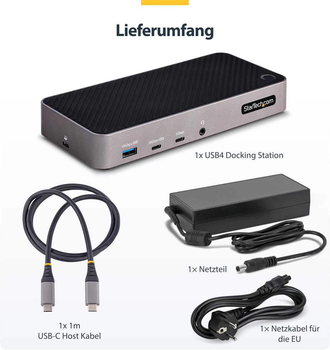 StarTech.com USB-C Dreifach Monitor Dockingstation - HDMI/DP Dreifach 4k USB C Dock - 5x USB Hub- Gb