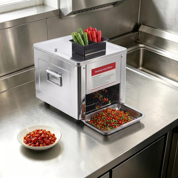 850W Kommerzieller Fleischschneider aus Edelstahl (5mm Dicke) | Fleischschneidemaschine, Multifunkti