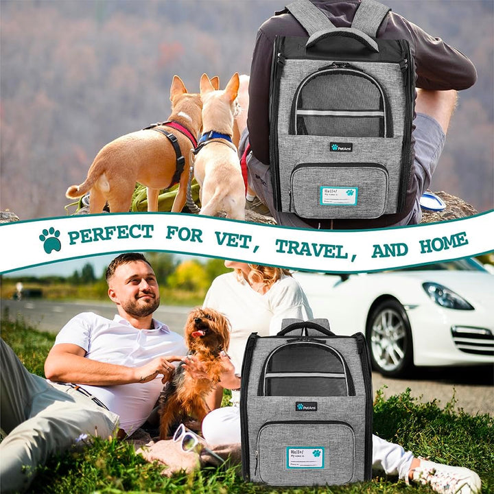 PetAmi Hunderucksack für kleine und grosse Katzen, Haustiere, Welpen, belüfteter Haustier-Wanderruck