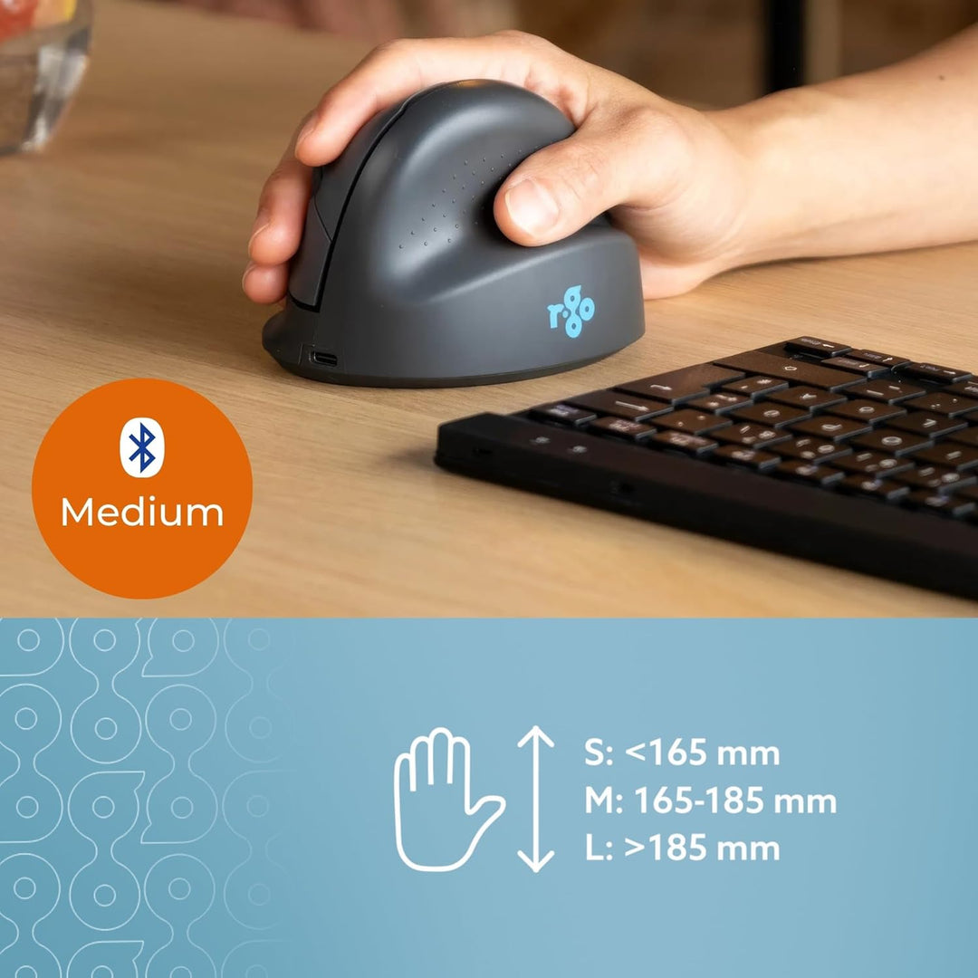 R-Go Compact Break Tastatur Maus Set Kabellos - QWERTZ (DE) - Bluetooth - Ergonomische Funktastatur