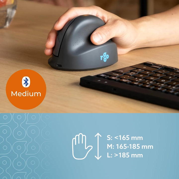 R-Go Compact Break Tastatur Maus Set Kabellos - QWERTZ (DE) - Bluetooth - Ergonomische Funktastatur