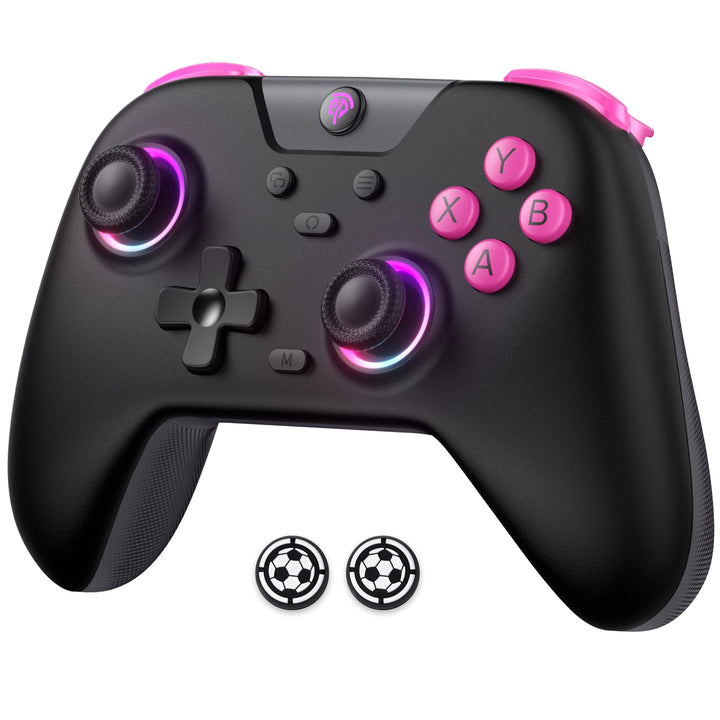 EasySMX X05 Controller PC mit 7 Farbe RGB Licht, Controller PC wireless mit Hall Joysticks & Hall Tr