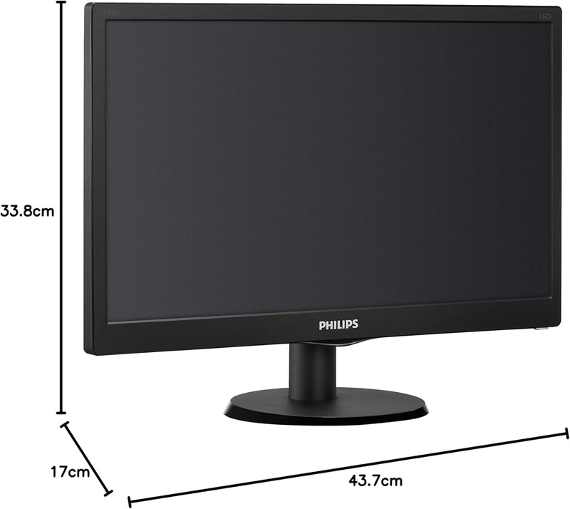 Philips 193V5LSB2/10 47 cm (18,5 Zoll) Monitor (VGA, TN Panel, 1366 x 768, 60 Hz, ohne Lautsprecher)