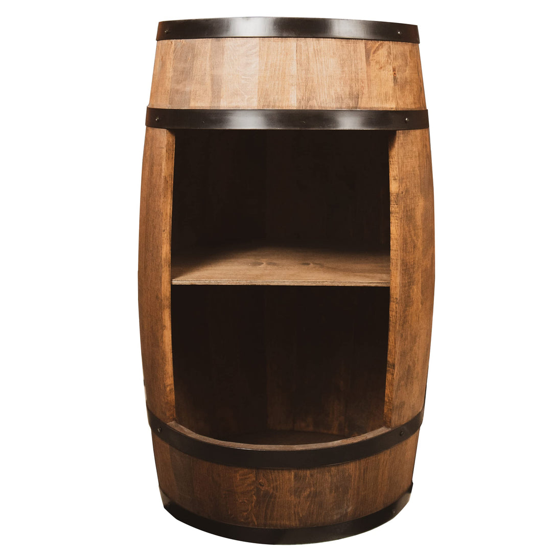 Holzfass Hausbar - Weinschrank im Retro Stil - Weinfass Bar - Weinregal Holz - Holzbar 80cm hoch - E