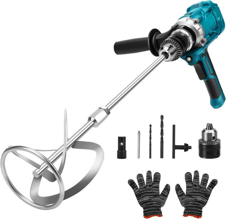 Akku Farbmörtelrührer Kompatibel mit Makita 18V Batterie, Brushless Rührwerk Zementmischer 2-Gang-Ge