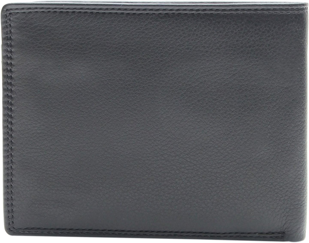 Esquire Duo Geldbörse Leder 12,5 cm Schwarz, Schwarz