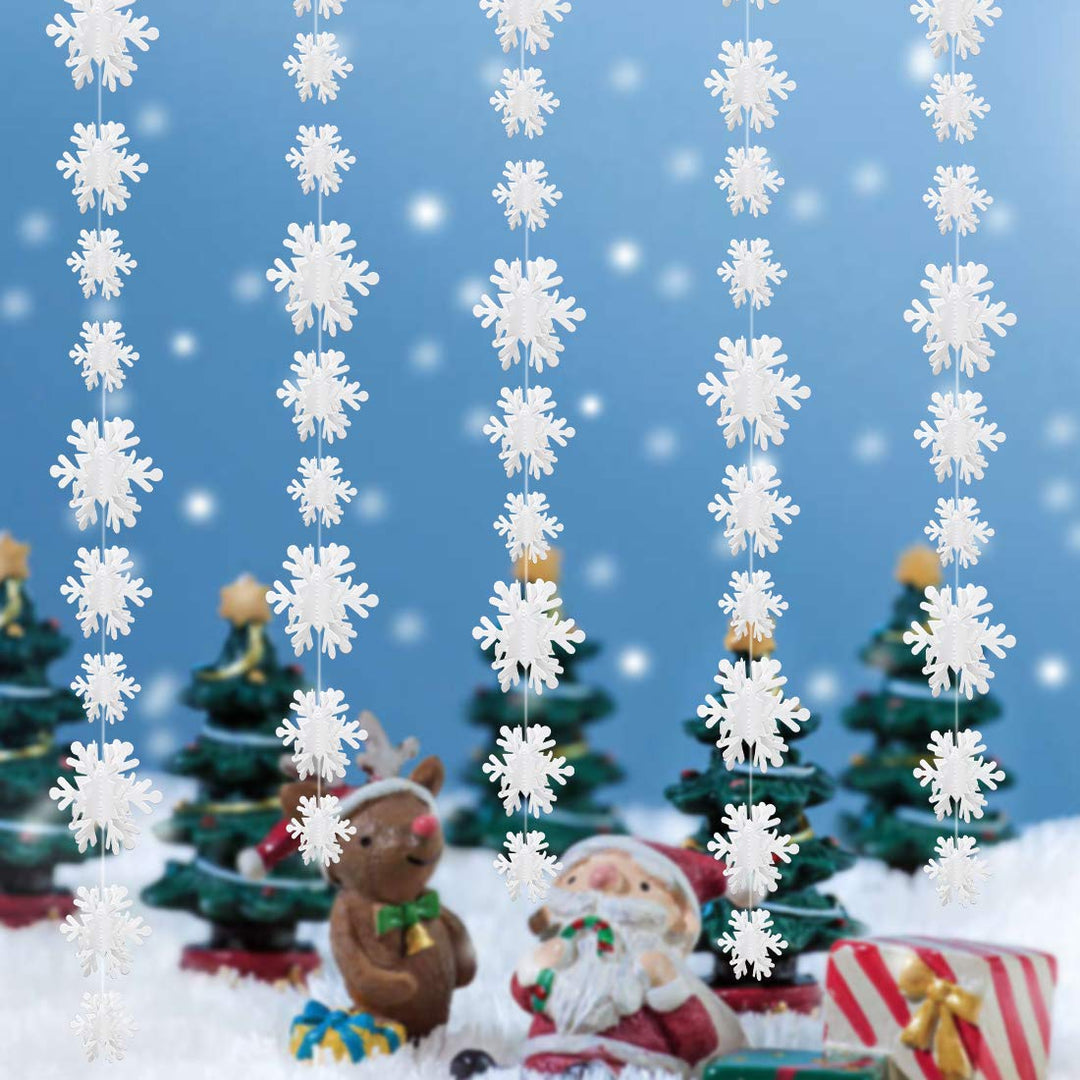 Weihnachten Schneeflocken Girlande, 5 x 3 Meter Winter Girlande Schneeflocken, Weihnachtsgirlande De