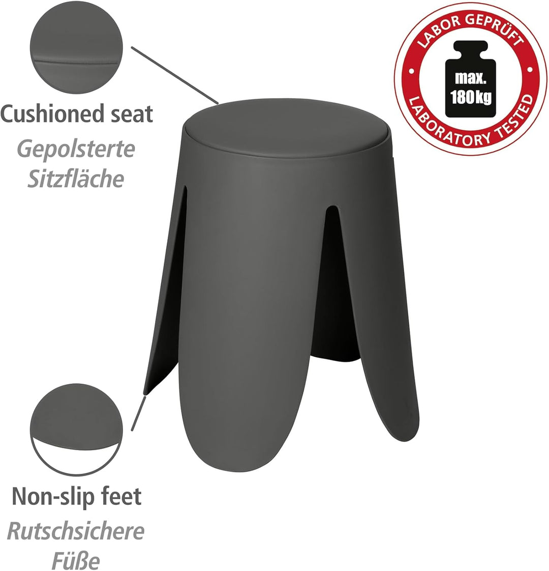 WENKO Badhocker Mod. Comiso, belastbar bis 180 kg, mit gepolsterter Sitzfläche und rutschsicheren Fü