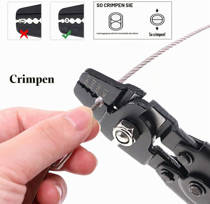 Glarks Drahtseil-Crimpzange bis zu 2,2 mm, Drahtseilwickler, Crimpzange zum Angeln, Crimpzange mit 1